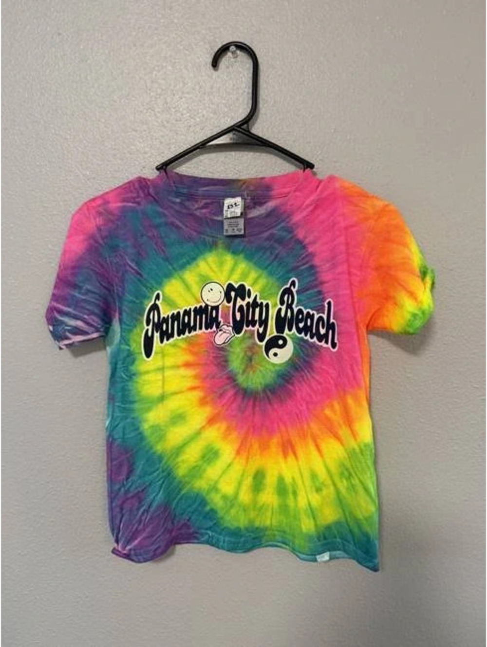 #6179 Panama City Beach Rainbow Tie Dye Graphic T-Shirt Size XS